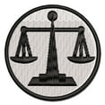 thumbnail image 1 of Scales of Justice Legal Lawyer Icon Applique Multi-Color Embroidered Iron-On Patch - 2.0 Inch Mini, 1 of 5