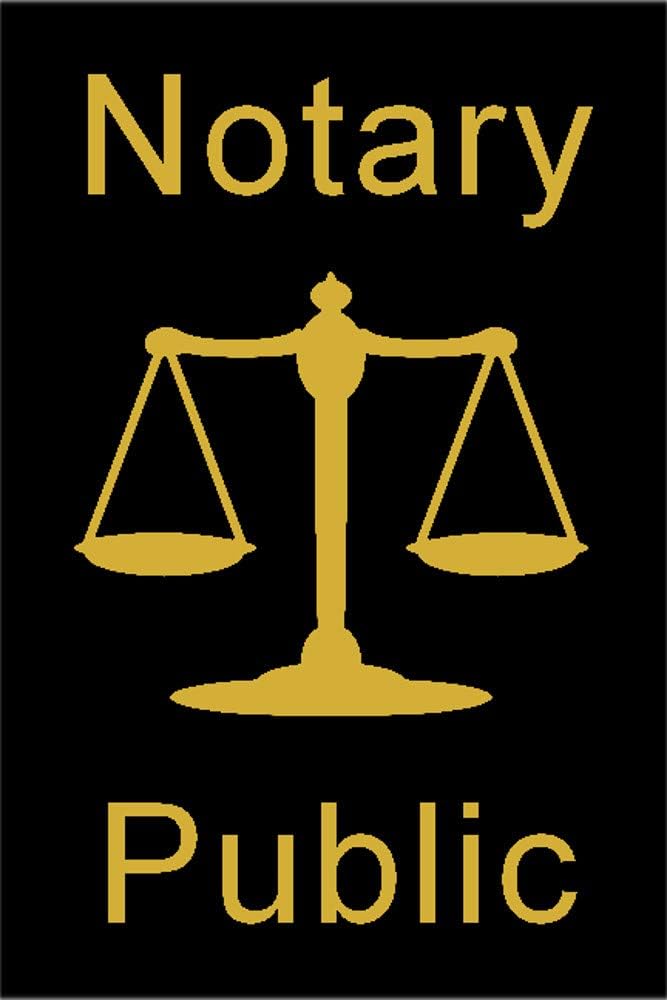 Scales of Justice Notary Public Sign | 9x6-inch Indoor Plastic with ...