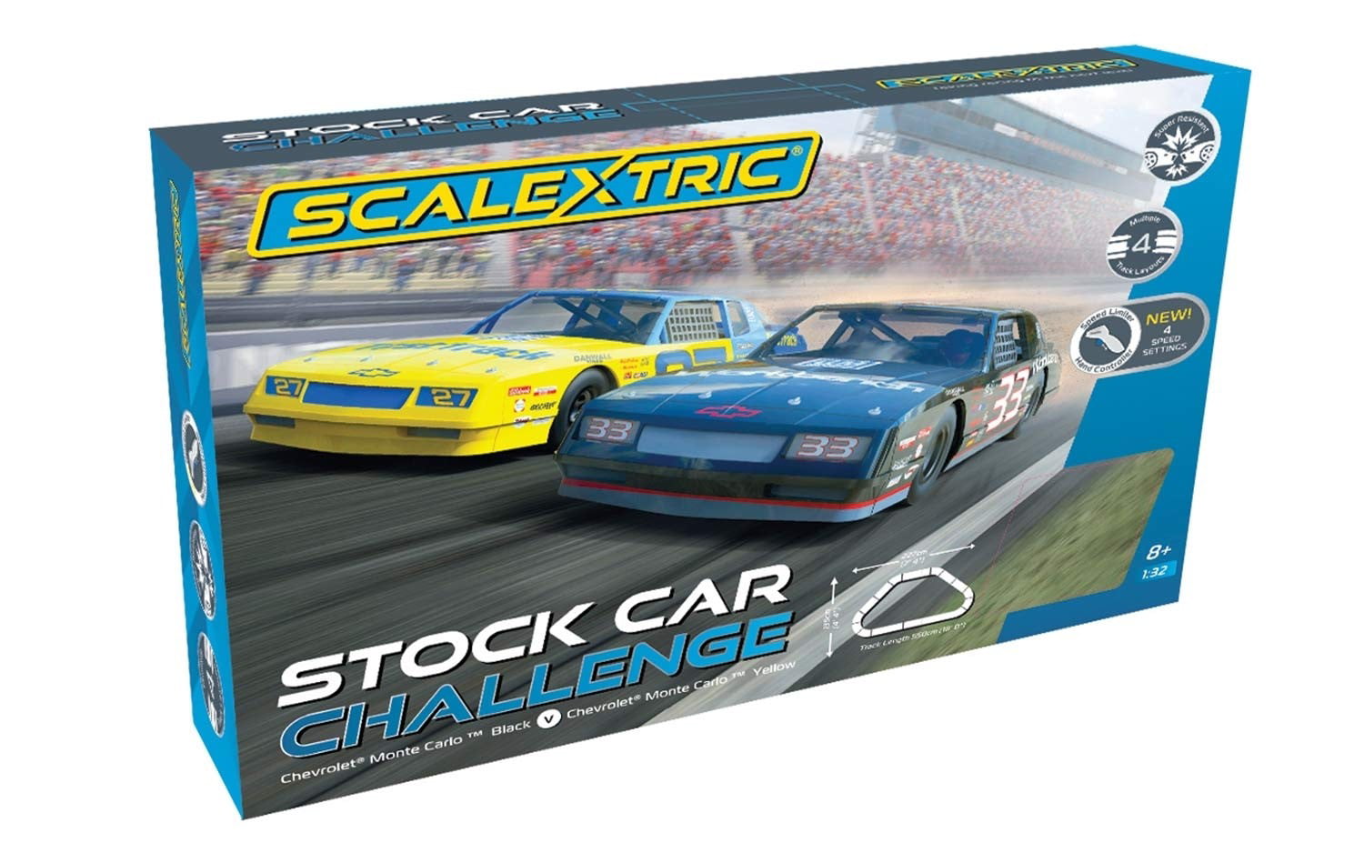 Scalextric Stock Car Challenge 1:32 Race Track Slot Car Set C1383T