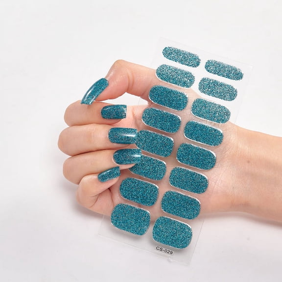 Scallion Powder Nail Stickers Solid Color Sequined Nail Stickers