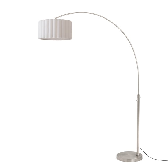 Scallop 92" Arc Lamp - Modern Satin Nickel