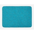 thumbnail image 1 of Scallop Bath Mat, Continuous Underwater Creatures Pattern Shells Starfish, Plush Bathroom Decor Mat with Non Slip Backing, 29.5" X 17.5", Sea Blue Dark Seafoam, by Ambesonne, 1 of 2