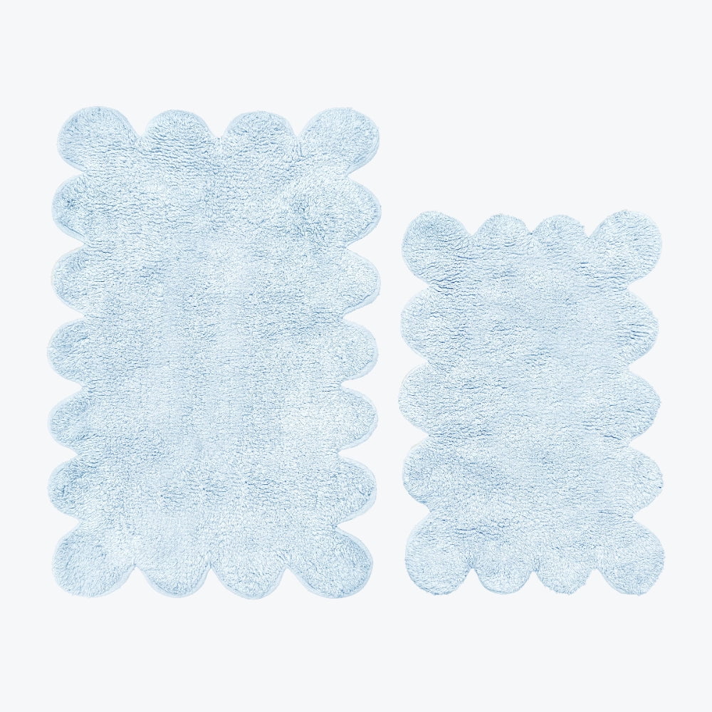 Scallop Bath Mat Set Two Piece
