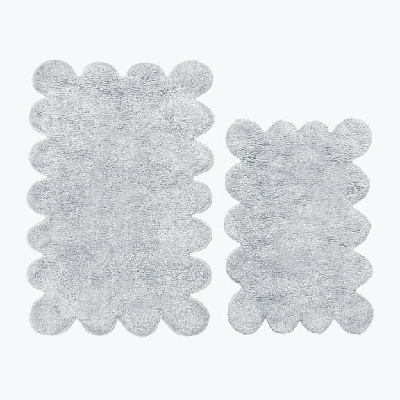 Scallop Bath Mat Set Two Piece