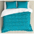 thumbnail image 1 of Scallop Duvet Cover Set, Continuous Underwater Creatures Pattern Shells Starfish, Decorative 3 Piece Bedding Set with 2 Pillow Shams, Calking Size, Sea Blue Dark Seafoam, by Ambesonne, 1 of 3