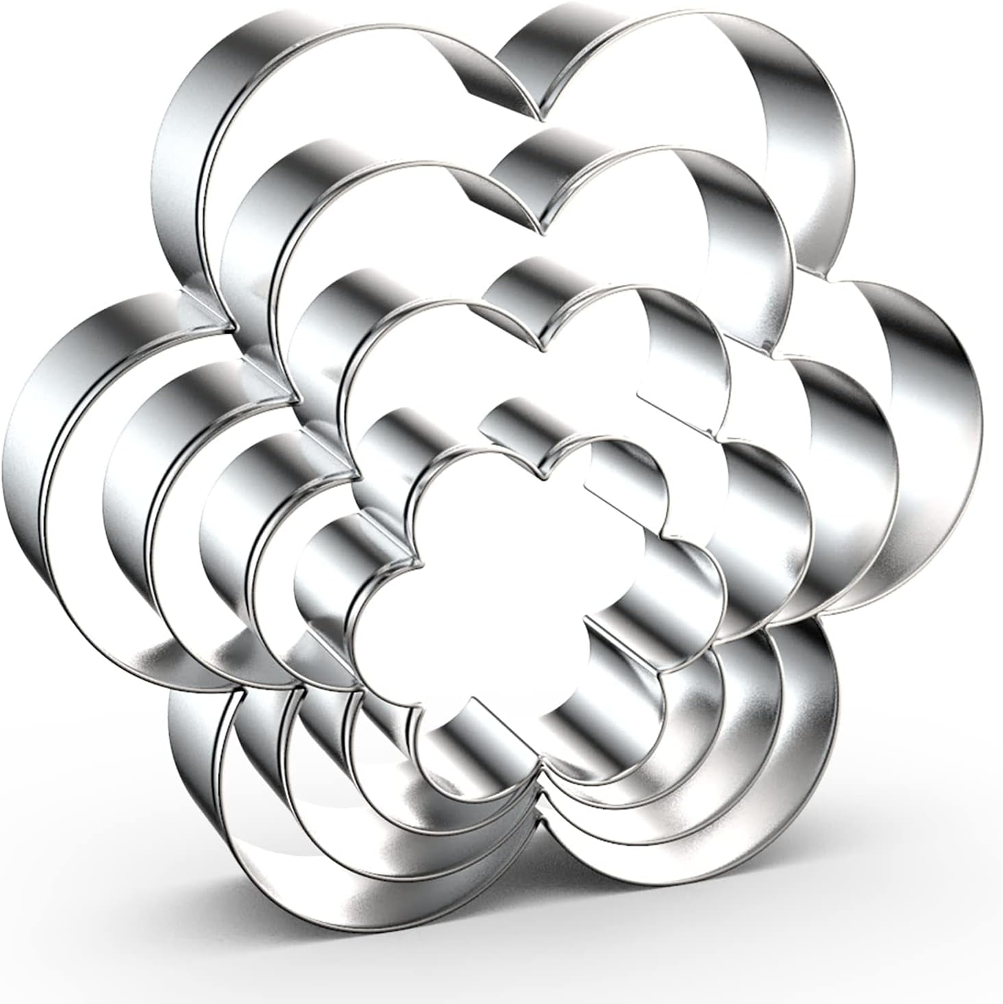 Scallop Flower Cookie Cutter Set Large - 5 Inch, 4 Inch, 3 Inch, 2 Inch ...