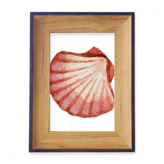 Scallop Marine Life Red Illustration Photo Frame Exhibition Display Art Desktop Painting