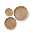 thumbnail image 1 of Scallop Rattan Round Tray Handwoven Wicker Edge Decorative Serving Organizer for Coffee Table Dining Vanity  Indoor Use, 1 of 6
