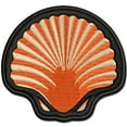 thumbnail image 1 of Scallop Seashell Hashmark Shaded Beach Shell Applique Multi-Color Embroidered Iron-On Patch - 3.5 Inch Large, 1 of 5