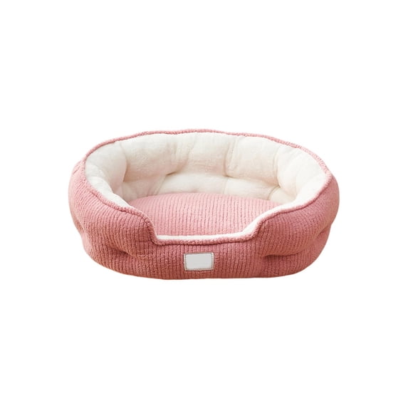 Scallop-Shaped Oval Pet Bed, Soft Warm Cat Bed Thickened All-Season Pet House Nest with Non-Slip Base for Cats & Small Dogs