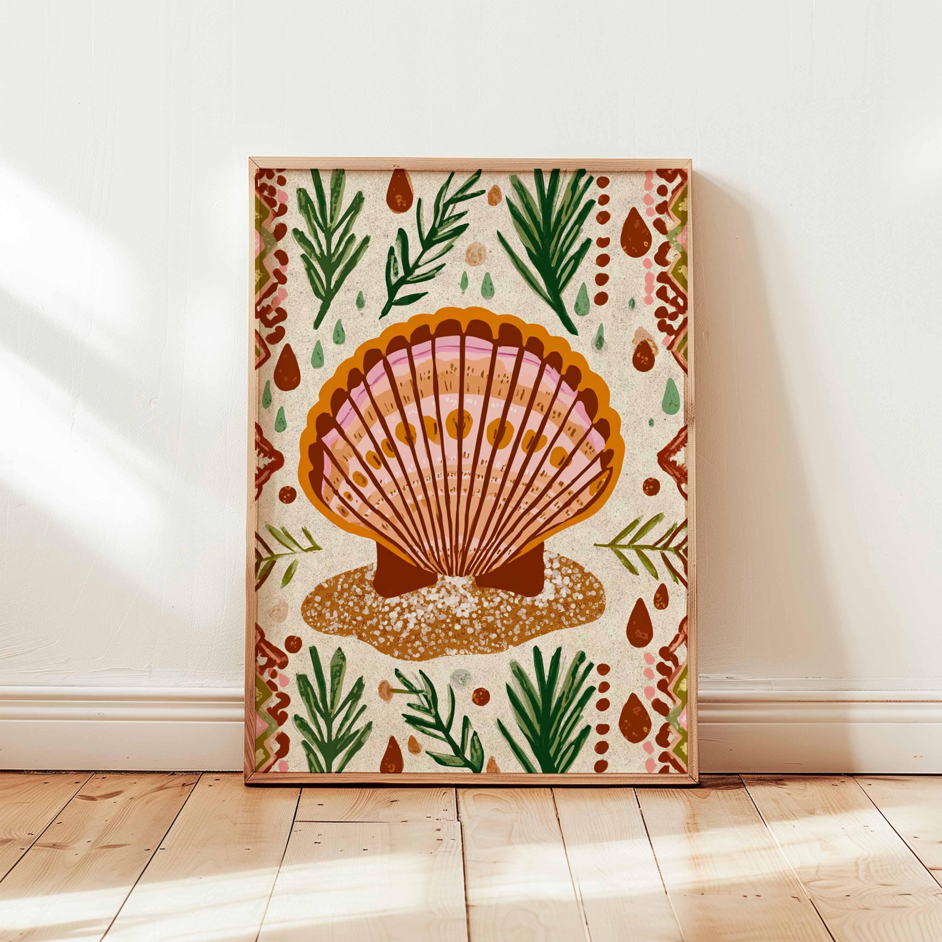 Shell Print Artist Scallop Shell Print, Coastal Kitchen Wall Art, Seafood , Poster Print ...