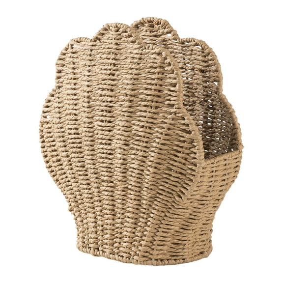 Scallop Shell Shaped Storage Basket, Handwoven Paper Rope Basket, Natural Fiber Organizer, Decorative Storage Bin, Beach Themed Basket, Sustainable Home Decor