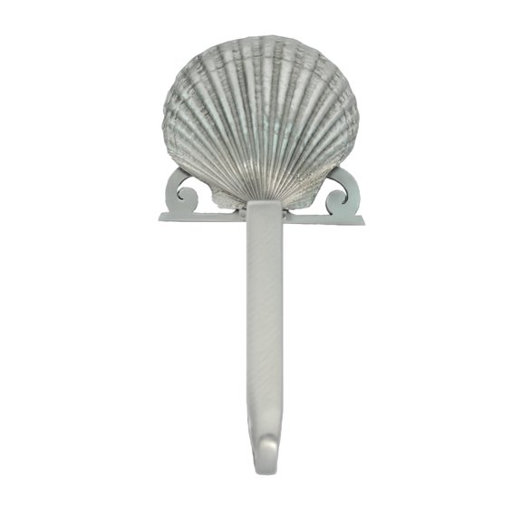 Scallop Shell Socking Hanger brushed Pewter made in USA