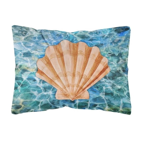 Scallop Shell & Water Canvas Fabric Decorative Pillow