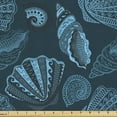 thumbnail image 1 of Ambesonne Scallop Fabric by the Yard Upholstery, Underwater Sea Shells Art, 1 Yard, Petrol Blue, 1 of 4