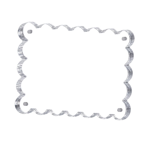 Scalloped Acrylic Picture Frame 7 X 5 X 1 Inch Thick Clear Acrylic Photo Frame Magnetic Snap Closures Tabletop Photo Display for Home Decor 3 Pack