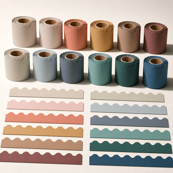 Scalloped Bulletin Board Borders Boho Colors Classroom Trim Decorations