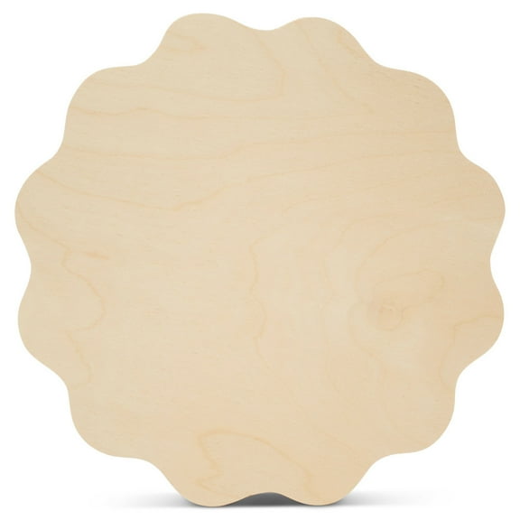 Scalloped Circle Cutouts 12-inch, Pack of 1 Wood Door Hanger Blanks, Wooden Crafts to Paint, Wooden Cutouts for Crafts, by Woodpeckers