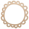 thumbnail image 1 of Scalloped Circle Frame Doodle Wood Shape Unfinished Piece Cutout Craft DIY Projects - 6.25 Inch Size - 1/4 Inch Thick, 1 of 7