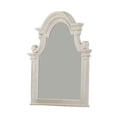 thumbnail image 1 of Scalloped Design Wooden Frame Mirror with Distressed Detail, White- Saltoro Sherpi, 1 of 5