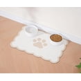 thumbnail image 1 of Scalloped Dog Feeding Mat, Absorbent Mats for Dog Food and Water Bowl, Dispenser, Cute Elegant Aesthetic Khaki Beige Scallop Pet Placemat for Dogs, Cats, Puppy Accessories, 14" X 19”, 1 of 4