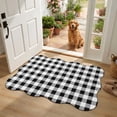 thumbnail image 1 of Scalloped Door Mat 16"x24", Farmhouse Checkered Absorbent Non Slip Welcome Mats for Front Door, Black White Buffalo Plaid Diatomaceous Entryway Rug for Bathroom Kitchen Sink Apartment Entrance, 1 of 9