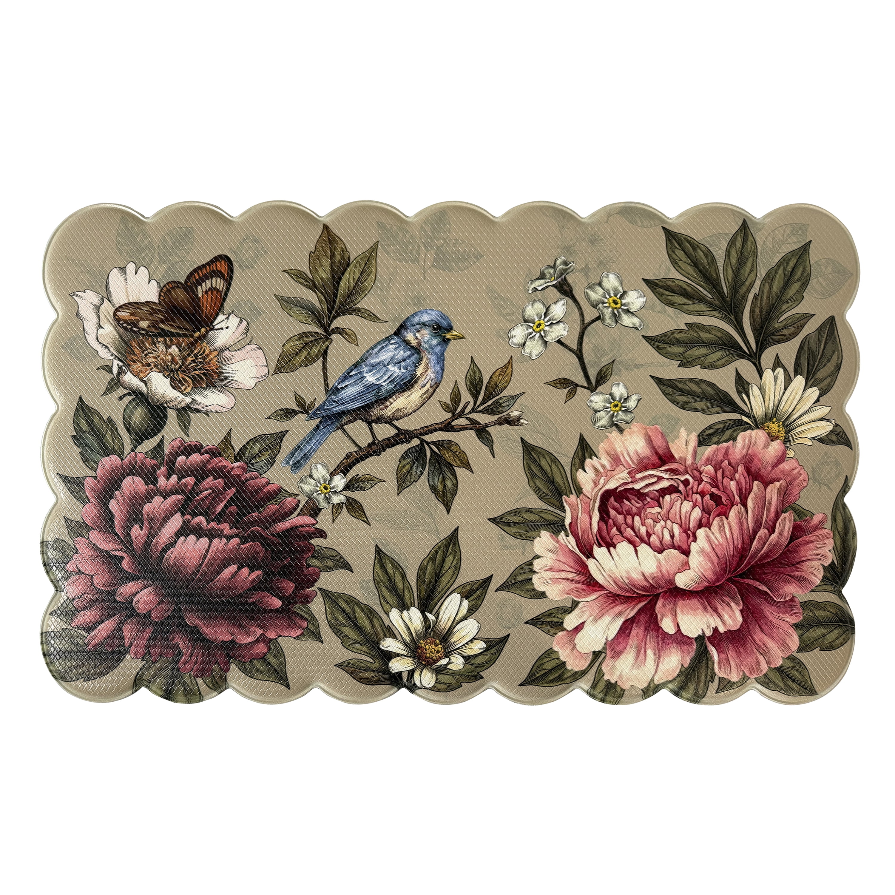 Scalloped Edge Anti Fatigue Mat 18x30 - Botanical - Multi