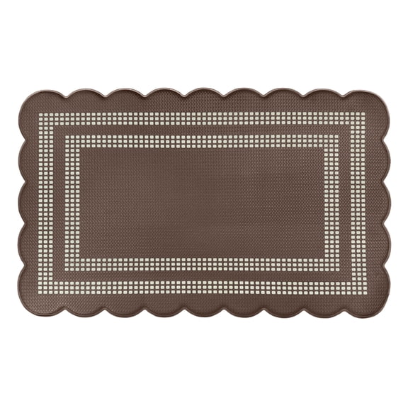 Scalloped Edge Anti-Fatigue Mat 18x30 - Remi - Brown/Ivory