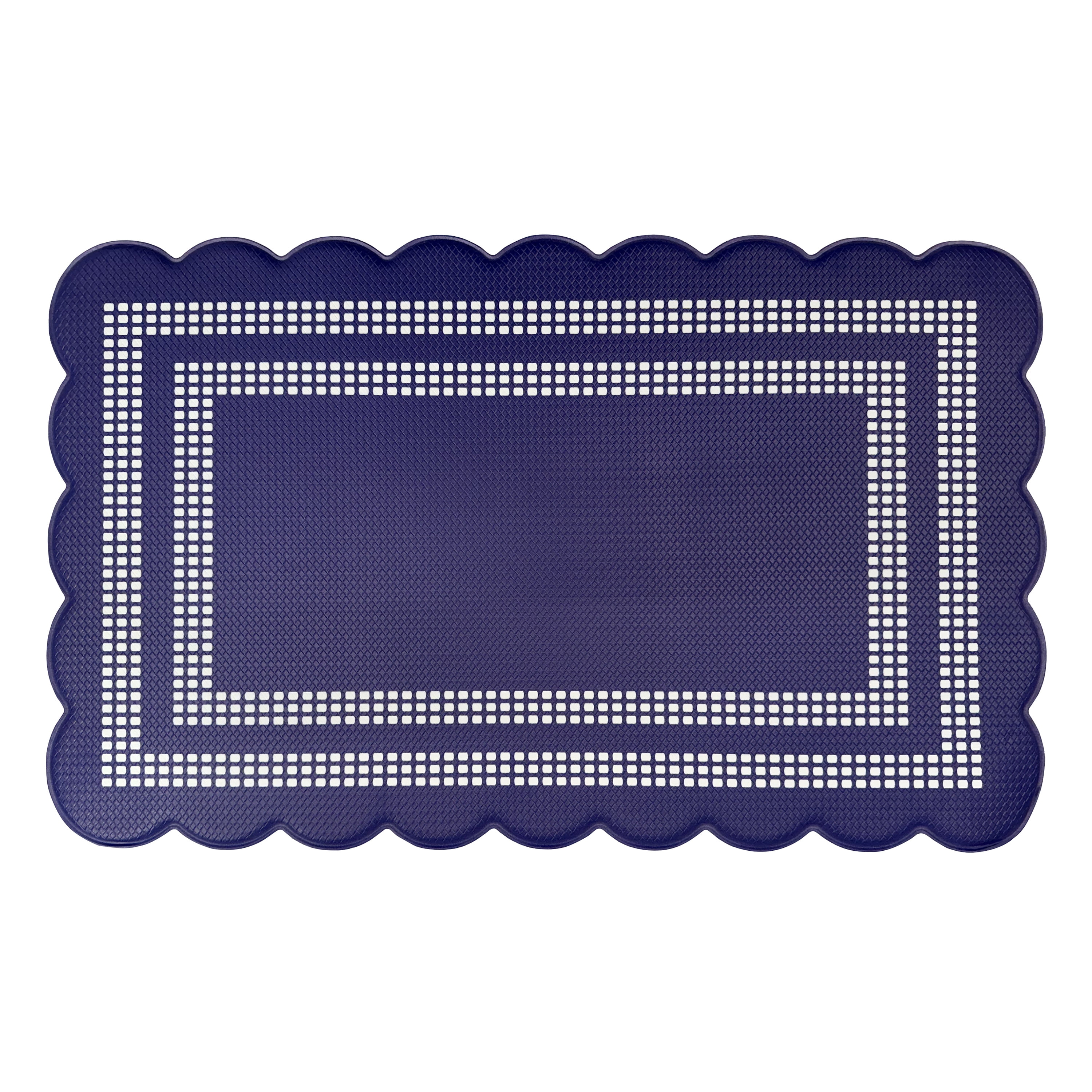 Scalloped Edge Anti-Fatigue Mat 18x30 - Remi - Navy/White