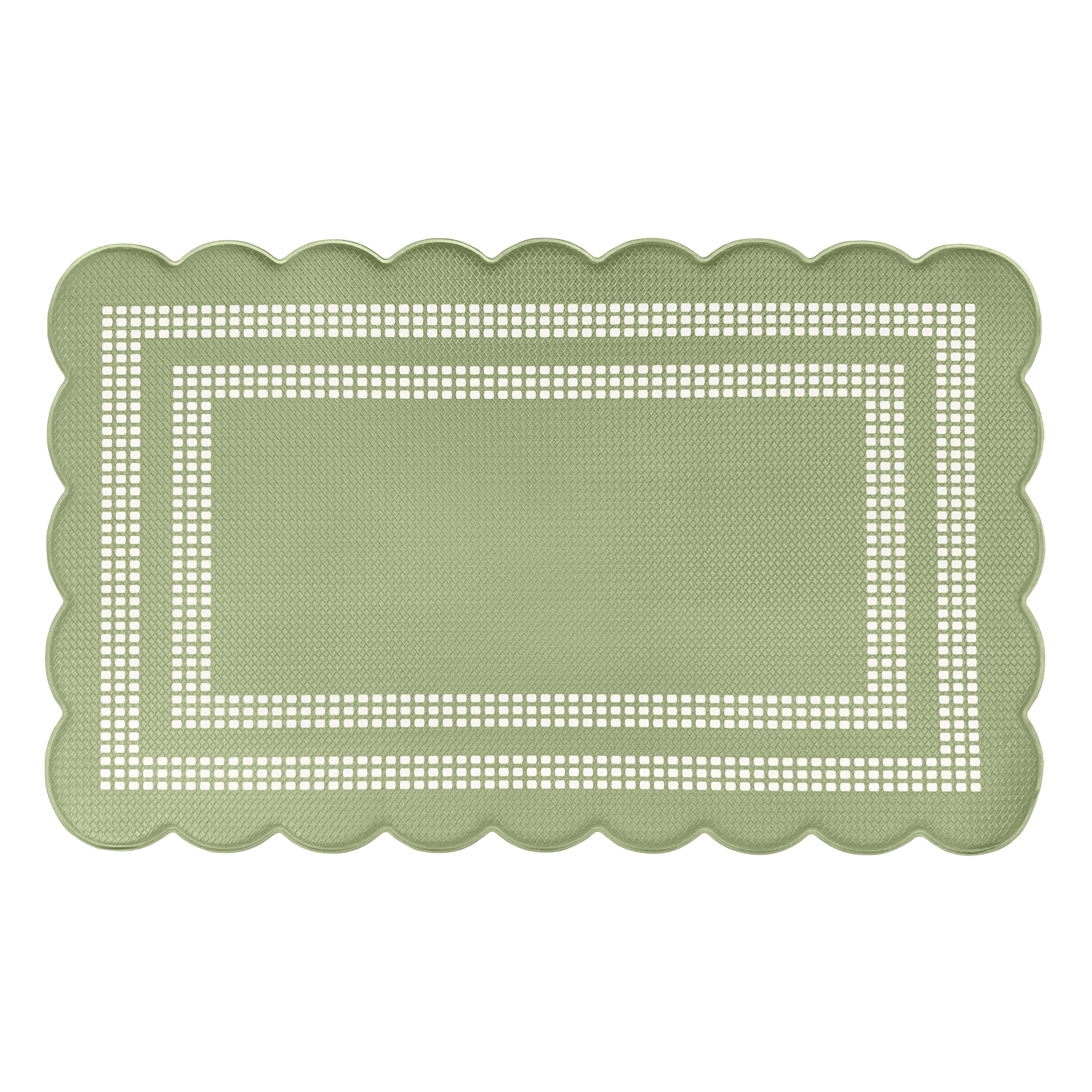 Scalloped Edge Anti-Fatigue Mat 18x30 - Remi - Sage/Ivory