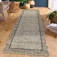 thumbnail image 1 of Scalloped Edge Area Rug – Non-Slip, Machine Washable Low Pile Indoor Carpet, Modern Farmhouse Floor Mat for Living Room, Bedroom, Nursery, Dining Room, Office, 1 of 12