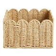 thumbnail image 1 of Scalloped Edge Basket, Wicker Storage Baskets,Handwoven Organizing Baskets for Shelves, Paper Rope Design, 1 of 6
