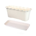 thumbnail image 1 of Scalloped Edge Planter Box Small Window Flower Pot for Live Plants Vegetables Herbs Outdoor Garden Patio Railing Balcony Deck Decor Lightweight Durable with Drainage(White), 1 of 8