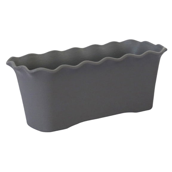 Scalloped Edge Plastic Window Box Planters,Rectangular Flower Pots with Drainage,Lightweight Decorative Planters for Indoor/Outdoor Use