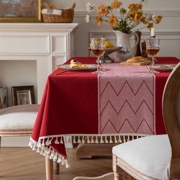 Scalloped Edge Sofa Throw Blanket with Ruffled Fringe - Ins Style Jacquard Polyester Rectangle Cover for Couch, Coffee Table, Table Decor