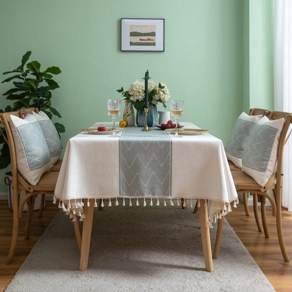 NOBRAND Modern Green Geometric Jacquard Throws, 78.7"x55"