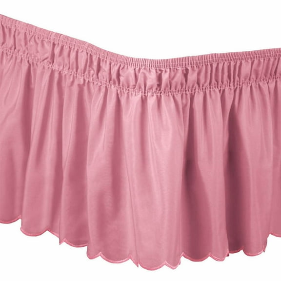 Scalloped Elastic Bed Wrap Around Easy Fit Dust Ruffle Bedskirt /King