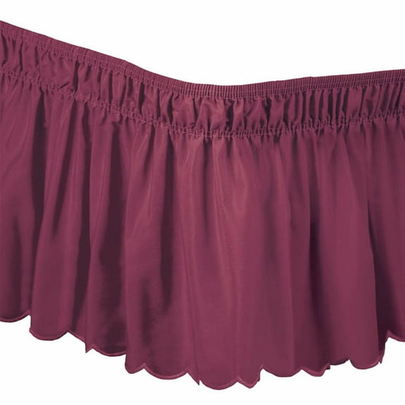 Scalloped Elastic Bed Wrap Around Easy Fit Dust Ruffle Bedskirt /King