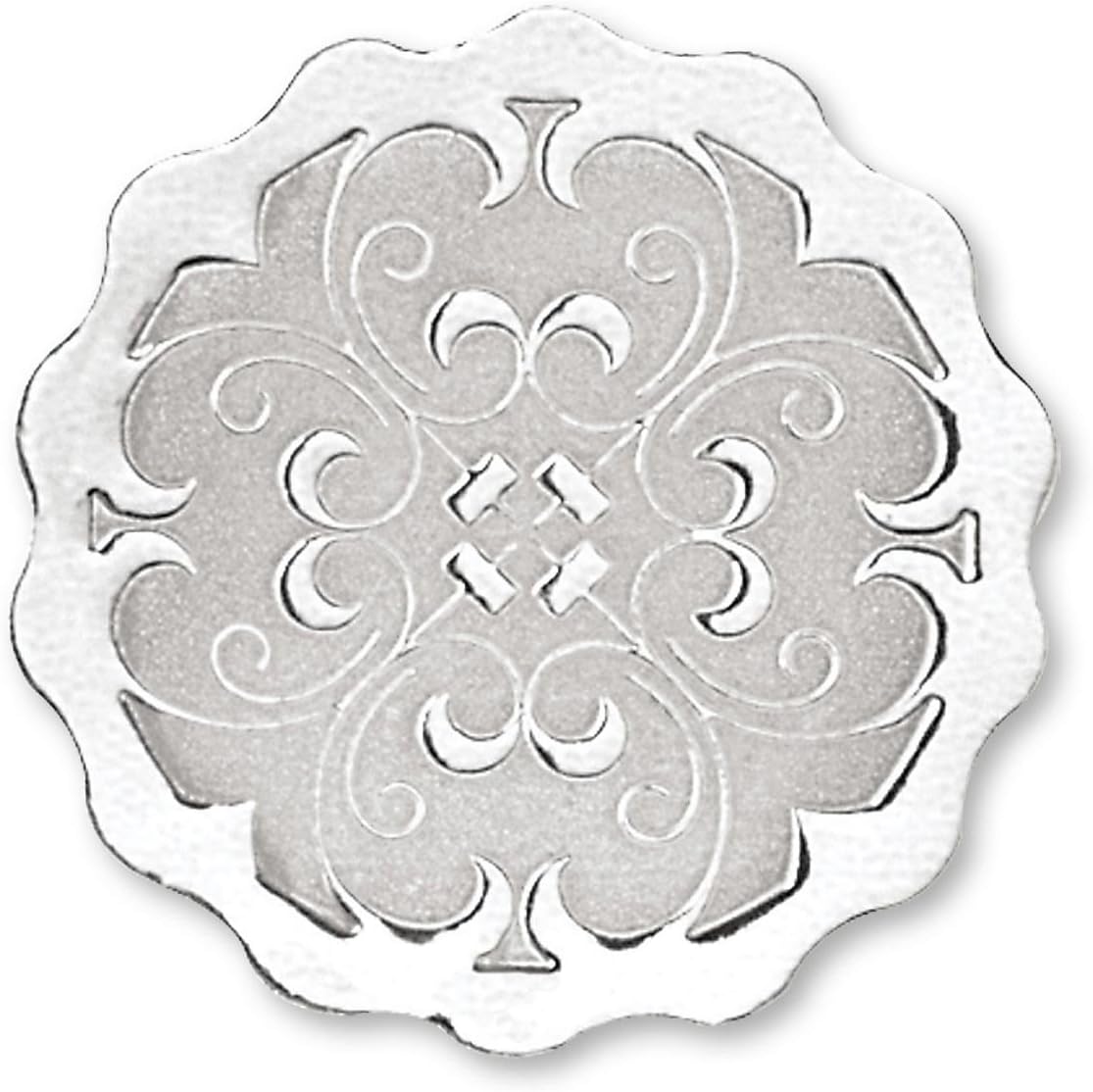 Scalloped Embossed Certificate Seals, 32 Count (Silver)