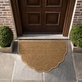 thumbnail image 1 of Scalloped Entryway Doormat 35.43x23.62in Polyester Semi-Circle Rug, 1 of 7