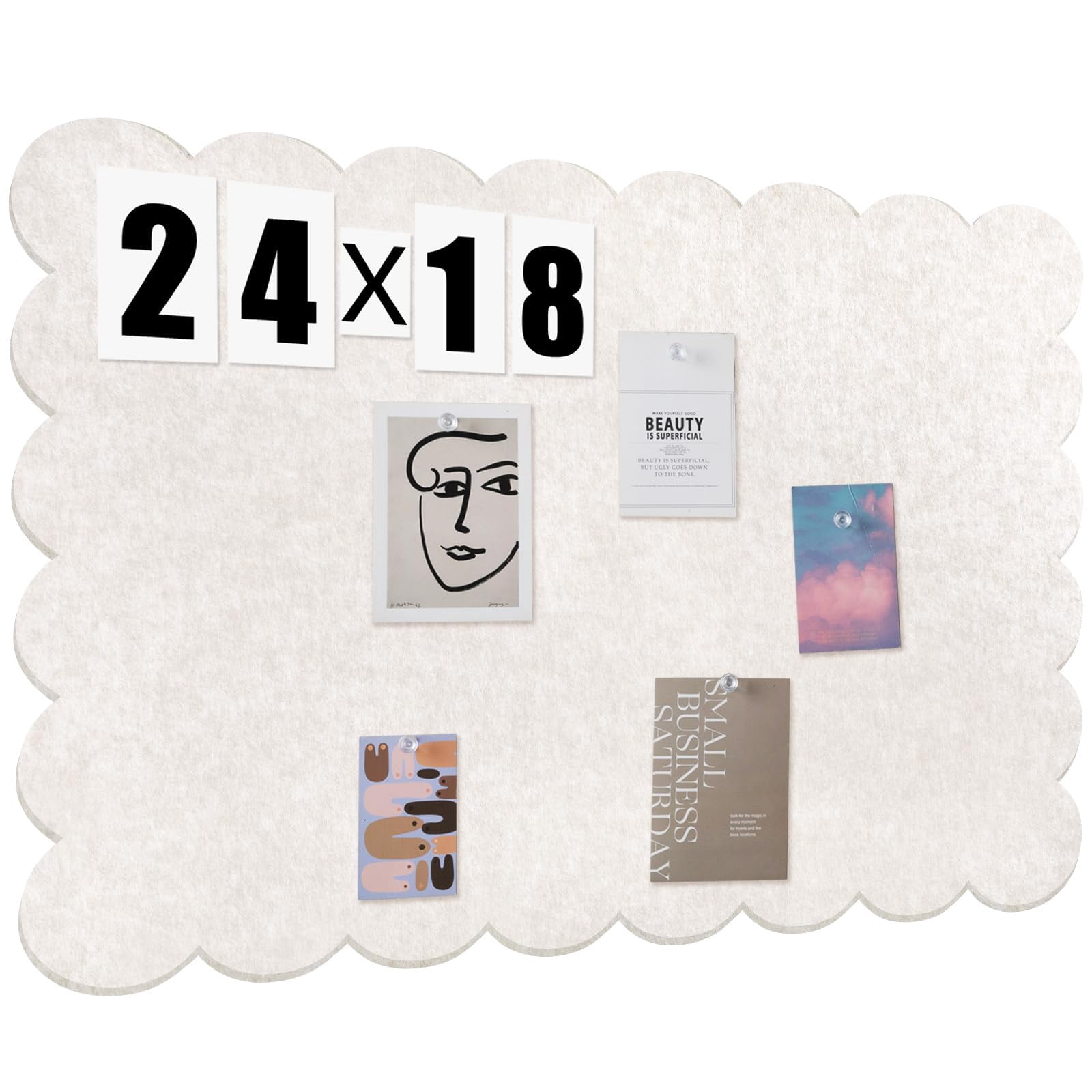 Scalloped Felt Bulletin Board 24 X 18 Inches Foldable Camel Pin Cork Alternative For Wall  2' 1.5' Trifold Picture Vision Self Adhesive Decorative