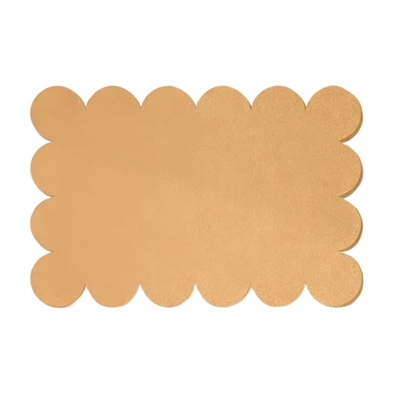 Scalloped Felt Bulletin Board Foldable Pin Cork Board Alternative for Wall, Self Adhesive Bulletin Decorative for Office Studyroom 23 X 16 Inches Orange