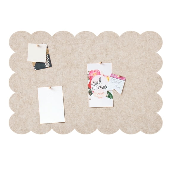 Scalloped Felt Bulletin Board Picture Display Felt Pin Board with Double Sided Adhesive Backing,23.62*15.75*0.35in