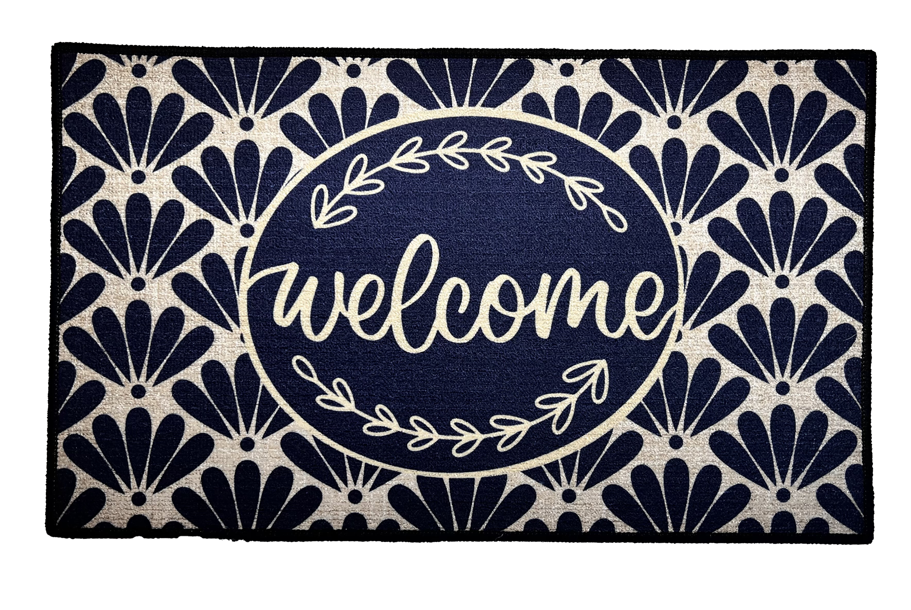 Scalloped Floral 17.5in x 30in Entry Mat