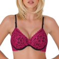 thumbnail image 1 of Scalloped Floral‑Lace Bra for Women Underwire Support Thin Breathable Push‑Up Casual Underwear, 1 of 8