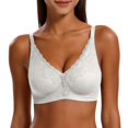 thumbnail image 1 of Scalloped Floral Lace Deep‑V Bra for Women Thin Breathable Elegant Daily‑Date Fashion Undergarment, 1 of 4