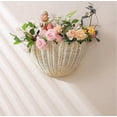 thumbnail image 1 of Scalloped Hanging Wicker Baskets for Wall, Scalloped Home Decor, Hanging Woven Rattan Wall Basket for Flowers Front Door Bathroom Storage (Natural), 1 of 13