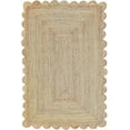 thumbnail image 1 of Braided Scalloped Jute Rug, Natural Farmhouse Indoor, Outdoor Mat, 1 of 3