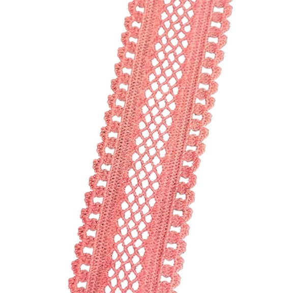 Scalloped Lace Trim Ribbon, 0.71" Width Polyester Mesh Lace for Sewing, Vintage Fabric Trim for DIY Crafts, Wedding Party Decor