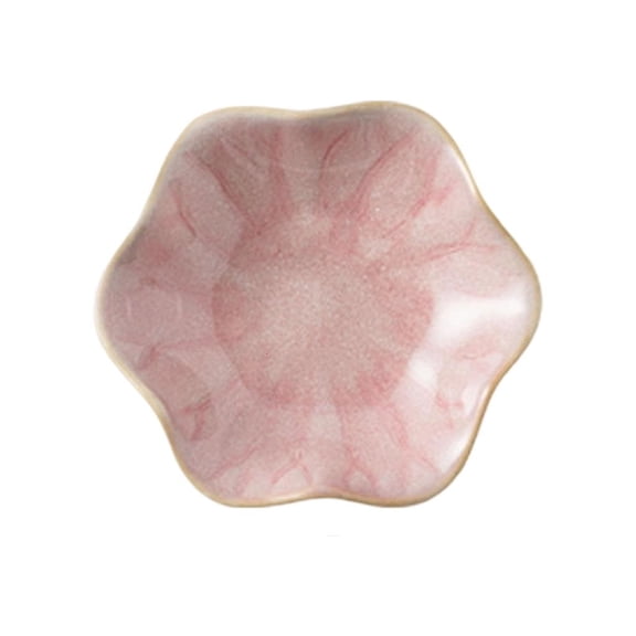 Scalloped Leaf Shape Ceramic Plate for Earrings Keys on Desk